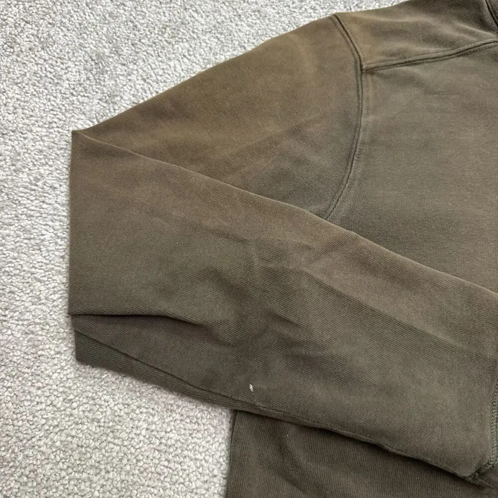 J.Crew Y2K 1/4 Zip Pullover Sweatshirt Mens Small Faded Green Cotton Mock Casual
